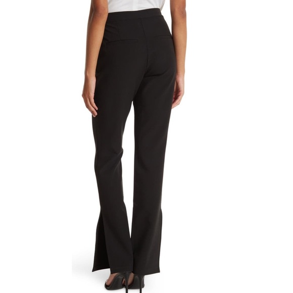 NEW Good American Executive Flared Leg With Side Slit Hem Black Dress Pants NWT - Picture 2 of 15